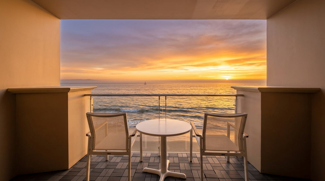 Malibu Beach Inn balcony ocean view